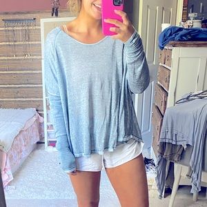 Free people tunic - distressed light weight blue